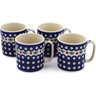 Polish Pottery Set of 4 Mugs Mosquito