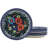 Polish Pottery Set of 6 dessert plates Butterfly Splendor