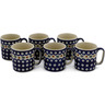 Polish Pottery Set of 6 Mugs Mosquito