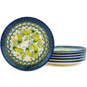 Polish Pottery Set of 6 Plates 7&quot; Cucumber Patch