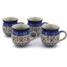 Polish Pottery Set of Four 12 oz Bubble Mugs State Of Texas