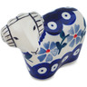 Polish Pottery Sheep Figurine 4&quot; Peacock Forget-me-not