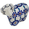 Polish Pottery Sheep Figurine 4&quot; Peacock