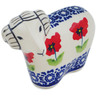 Polish Pottery Sheep Figurine 4&quot; Wind-blown Poppies