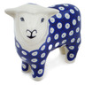 Polish Pottery Sheep Figurine 6&quot; Blue Eyes