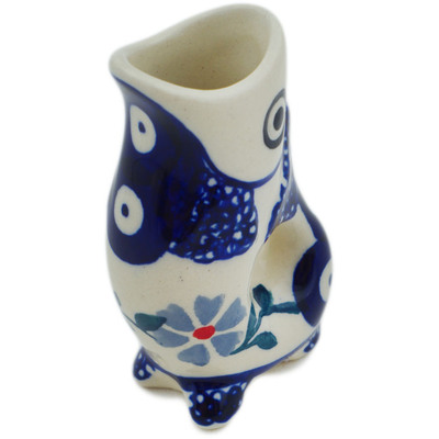 Polish Pottery shot glass 0oz Peacock Forget-me-not