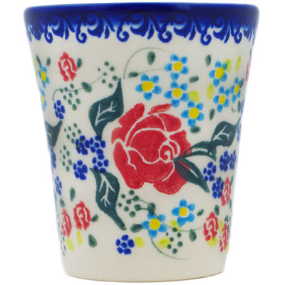 Polish Pottery shot glass 4 oz Glorious Rose