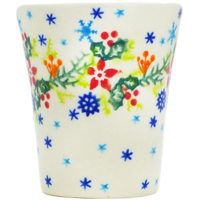 Polish Pottery shot glass 4 oz Magical Winter