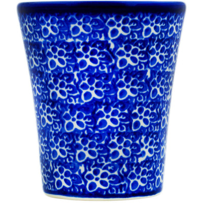 Polish Pottery shot glass 4 oz Wild Blue