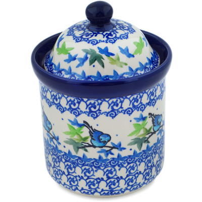 Polish Pottery Small Canister 6&quot; Birdy Babies