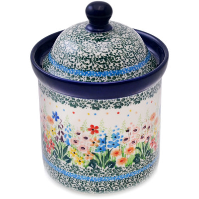 Polish Pottery Small Canister 6&quot; Colors Of The Wind UNIKAT