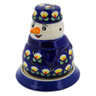 Polish Pottery Snowman Candle Holder 5&quot; Waterlily