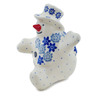 Polish Pottery Snowman Figurine 5&quot; Blue Country Field