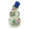 Polish Pottery Snowman Figurine 6&quot; Happy Hydrangea UNIKAT