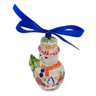 Polish Pottery Snowman Ornament 4&quot; Fall Assortment UNIKAT