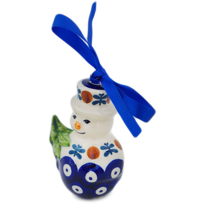 Polish Pottery Snowman Ornament 4&quot; Mosquito