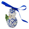 Polish Pottery Snowman Ornament 4&quot; Pulse UNIKAT