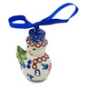 Polish Pottery Snowman Ornament 4&quot; Radiant Roses
