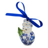 Polish Pottery Snowman Ornament 4&quot; Snowdrift