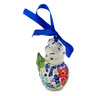 Polish Pottery Snowman Ornament 4&quot; Vibrant Hanging Garden UNIKAT