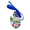 Polish Pottery Snowman Ornament 4&quot; Wild Poppies UNIKAT