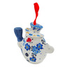 Polish Pottery Snowman Ornament With Bell 4&quot;