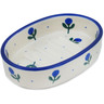 Polish Pottery Soap Dish 4&quot; Blue Buds