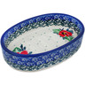 Polish Pottery Soap Dish 4&quot; Red Pansy