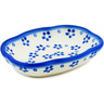 Polish Pottery Soap Dish 5&quot; Forget Me Not Swirls