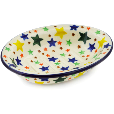 Polish Pottery Soap Dish 5&quot; Star Fiesta