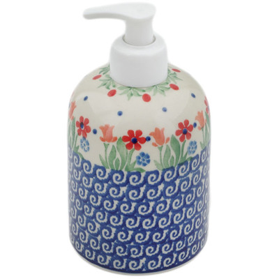 Polish Pottery Soap Dispenser 5&quot; Babcia&#039;s Garden