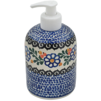 Polish Pottery Soap Dispenser 5&quot; Berries And Daisies
