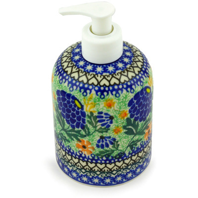 Polish Pottery Soap Dispenser 5&quot; Grape Hyacinth UNIKAT