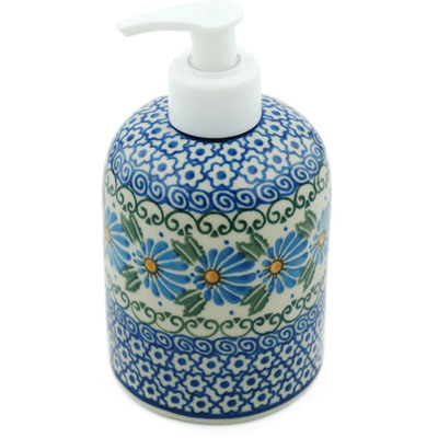Polish Pottery Soap Dispenser 5&quot; Marigold Morning