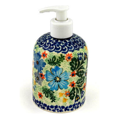 Polish Pottery Soap Dispenser 5&quot; Spring Essence UNIKAT