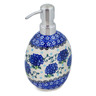 Polish Pottery Soap Dispenser 6&quot; Cobalt Hydrangea UNIKAT