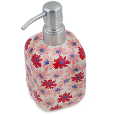 Polish Pottery Soap Dispenser 7&quot; Blossom Radiance UNIKAT