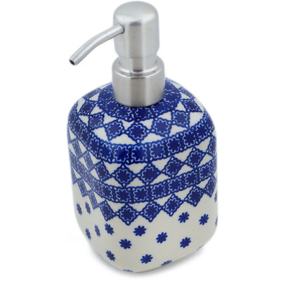 Polish Pottery Soap Dispenser 7&quot; It&#039;s Snowing!