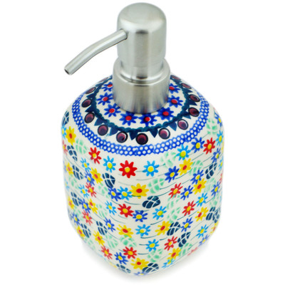 Polish Pottery Soap Dispenser 7&quot; Primary Spring UNIKAT
