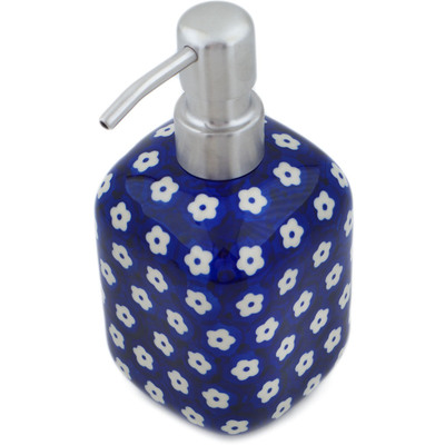 Polish Pottery Soap Dispenser 7&quot; Simple Daisy