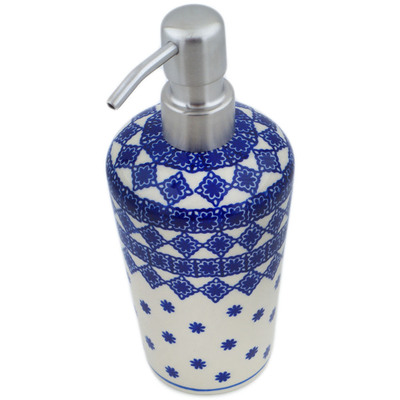 Polish Pottery Soap Dispenser 8&quot; It&#039;s Snowing!