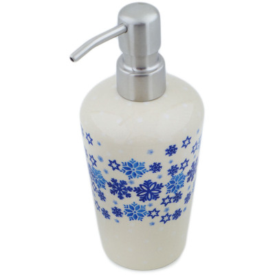 Polish Pottery Soap Dispenser 8&quot; Snowdrift