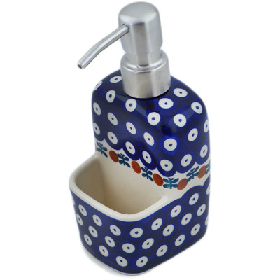 Polish Pottery Soap dispenser with holder Mosquito