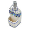 Polish Pottery Soap dispenser with holder Tail Feathers