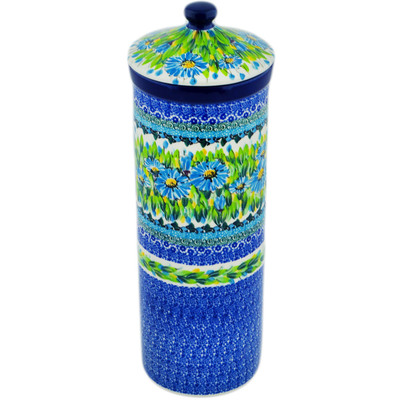 Polish Pottery spaghetti container Bouquet Azul UNIKAT