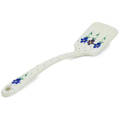 Polish Pottery Spatula 12&quot; Plum Pansy