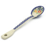 Polish Pottery Spoon 12&quot; Wave Of Flowers