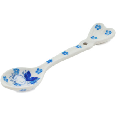 Polish Pottery Spoon 5&quot; Blue Spring