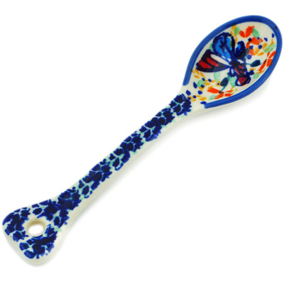 Polish Pottery Spoon 5&quot; Butterfly Summer Garden UNIKAT