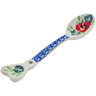 Polish Pottery Spoon 5&quot; Delicate Red Flowers